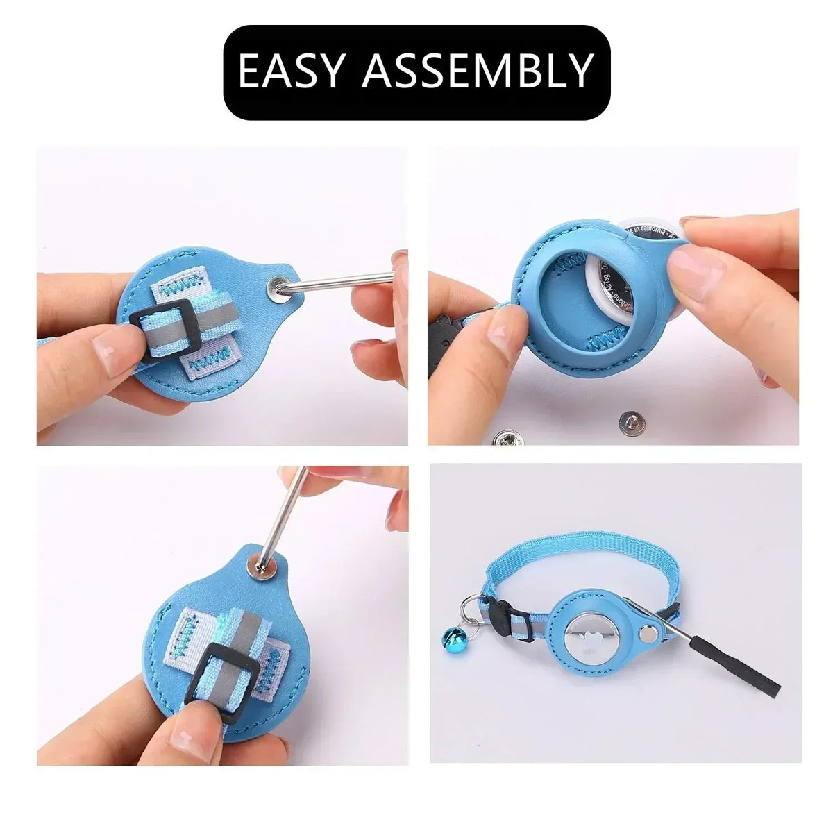 Reflective AirTag Cat Collar with Bell & Protective Case