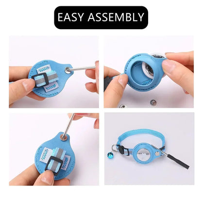 Reflective AirTag Cat Collar with Bell & Protective Case