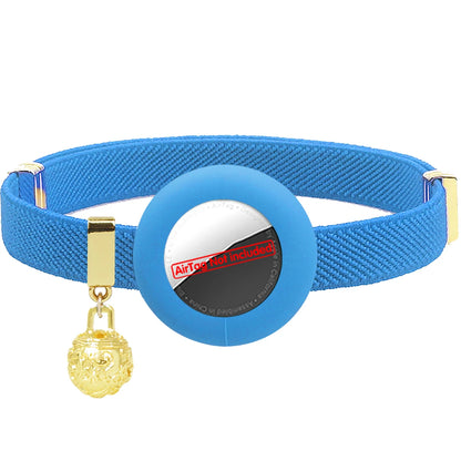 Stretchy AirTag Cat Collar with Bell & Breakaway Holder