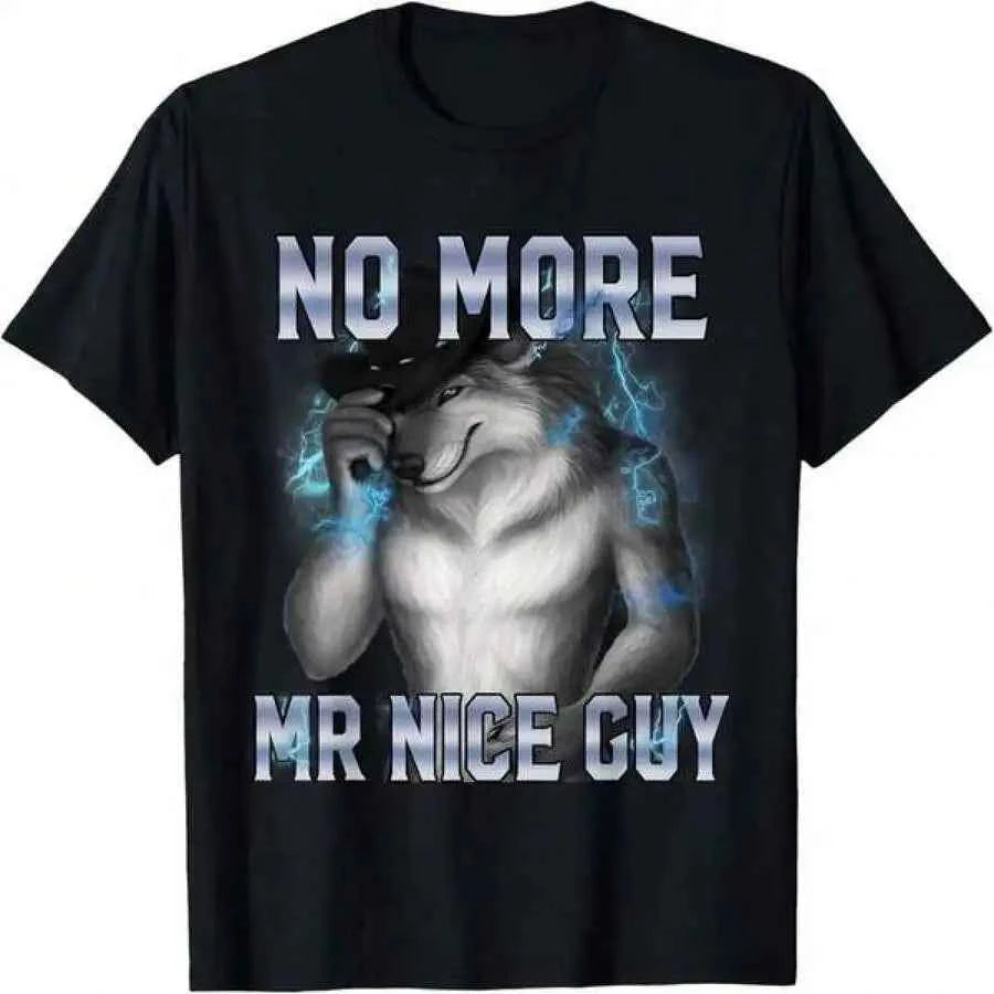 Funny Alpha Wolf Meme Unhinged Brainrot Graphic Tee, Oversized Cotton Shirt for Men, Summer Top