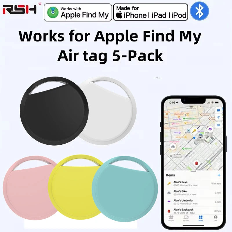 5-Pack Smart AirTag for iOS – Apple Find My Item Trackers