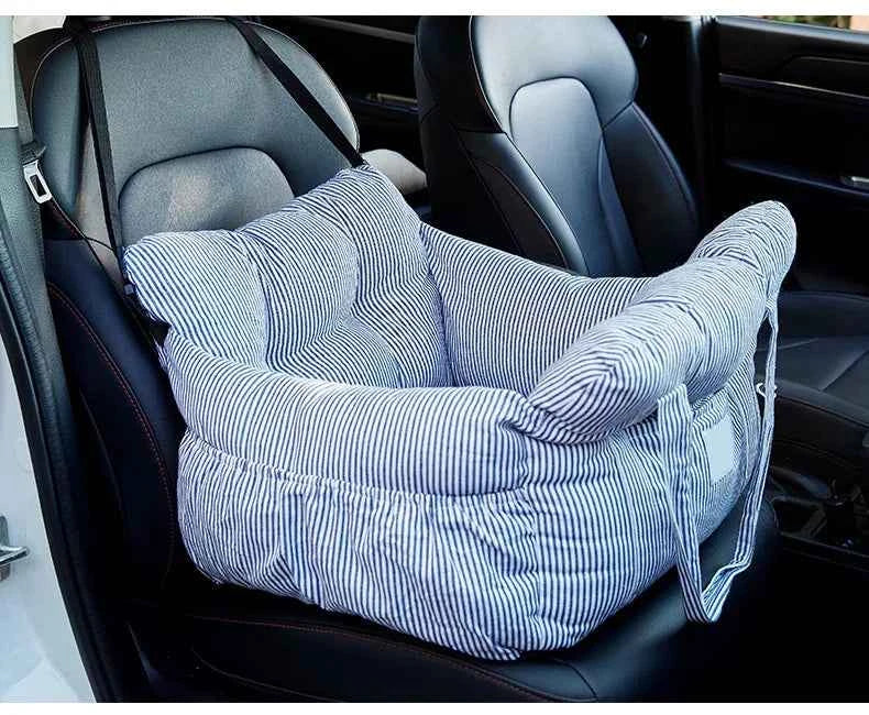 Dog Car Seat with Safety Belt - Non-Slip Pet Car Bed for Small Dogs, Washable Travel Carrier with Secure Straps for Safe Car