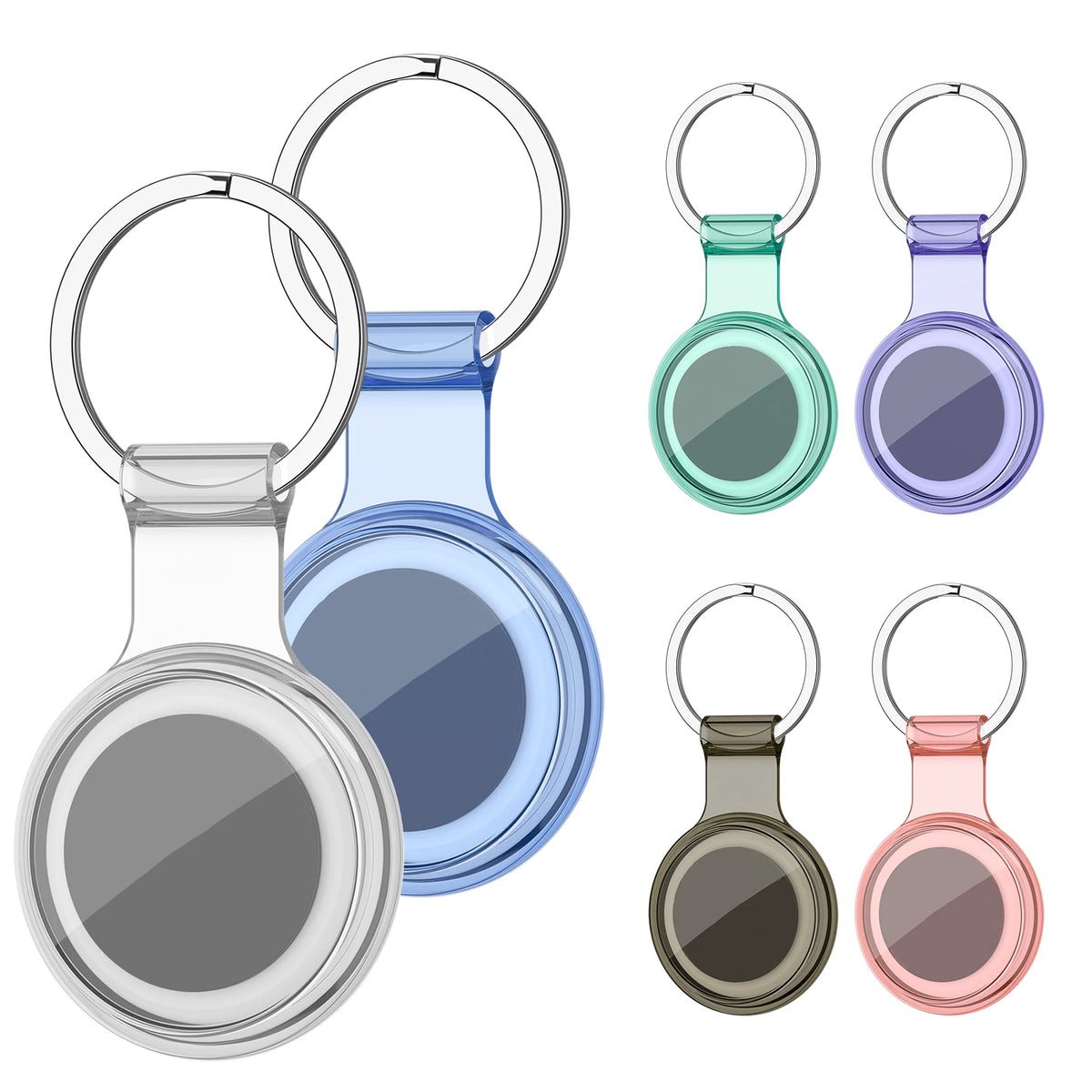Waterproof TPU AirTag Case with Keychain for Pet Collars & Keys