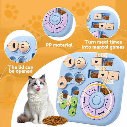 Interactive Dog Puzzle Toys Plastic Treat Dispensing Slow Feeder with Non Slip Base Dog Mental Stimulation Toys Pet Supplies