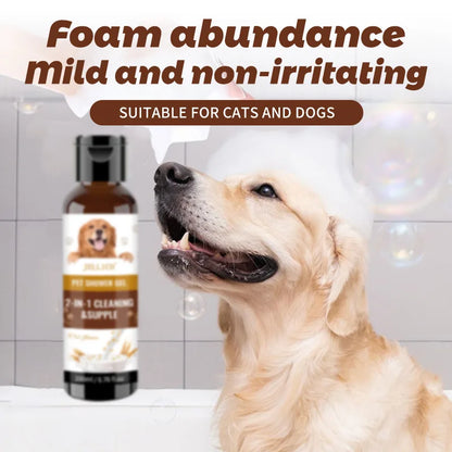 Pet Shower Gel 200ml Oatmeal Scent Cat Dog Bathing Deodorizing Shampoo Bath Soap Odor Release Fragrance Soften Coat Pet Products
