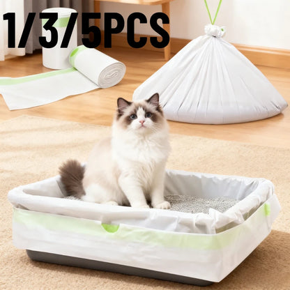 Drawstring Cat Litter Box Liners – Durable Replacement Waste Bags