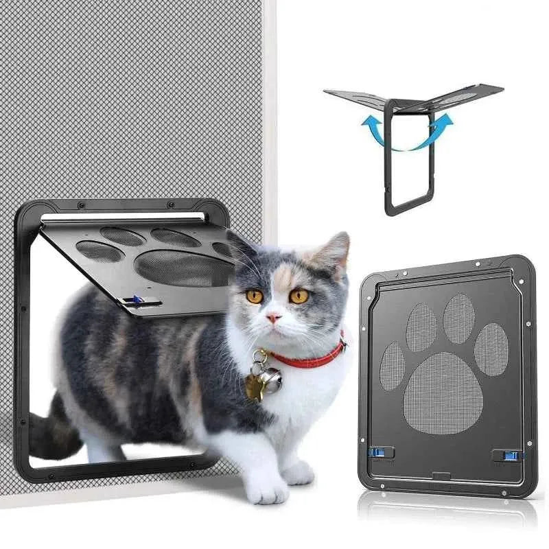 Lockable Magnetic Pet Door for Dogs & Cats – Easy-Install Screen Door & Window Access Gate