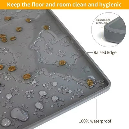 Silicone Pet Feeding Mat – Waterproof Non‑Slip Food & Water Bowl Pad
