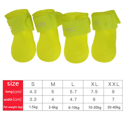 Waterproof Dog Rain Boots – 4-Pack Anti-Slip Paw Protectors for Dogs & Cats