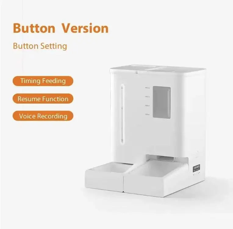 5L Smart Automatic Pet Feeder & 4L Water Fountain with HD Camera, Wi-Fi App Control & Voice Recording