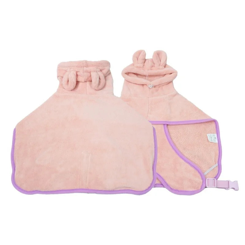 Super Absorbent Microfiber Dog Bathrobe – Quick-Drying Pet Towel Bathrobe for Dogs & Cats
