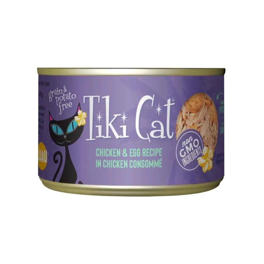 Tiki Cat Luau Wet Cat Food, Chicken & Egg Recipe, Grain-Free, 6 oz Cans, 6-Pack