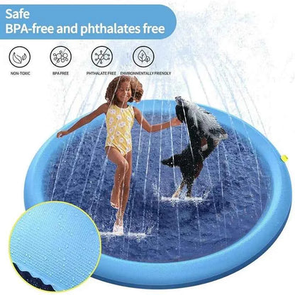 170cm Pet Splash Sprinkler Pad – Summer Cooling Water Play Mat for Dogs & Kids