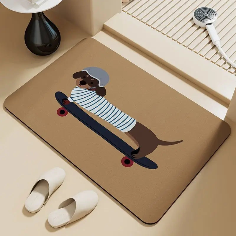 Dachshund Dog Floor Mat – Non-Slip Waterproof Entryway & Bathroom Mat
