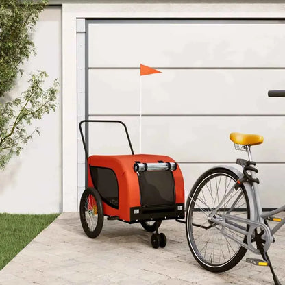 Orange Pet Bike Trailer D0100H5GVP2 Made Of Oxford Fabric And Iron For Dogs And Cats