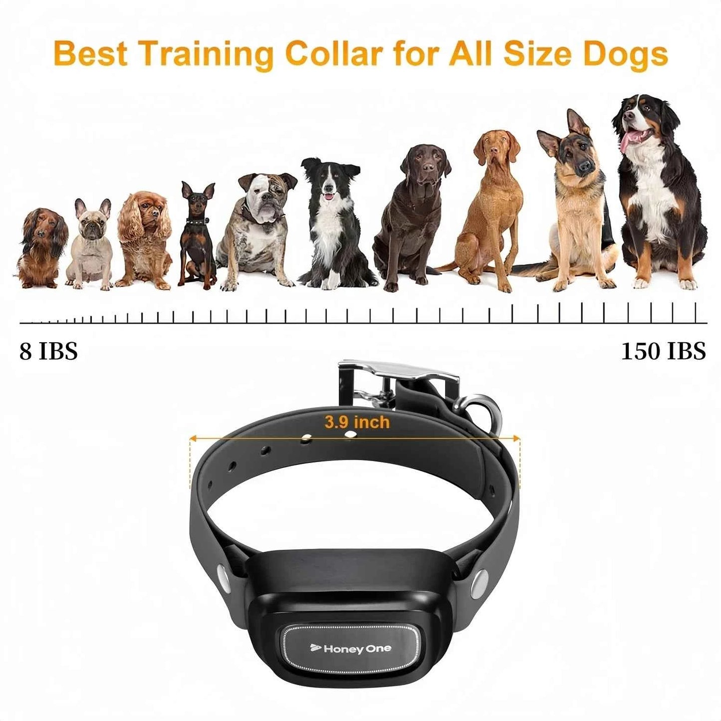 3300Ft Waterproof Remote Dog Training Collar with Shock & Vibration for 8–150lbs