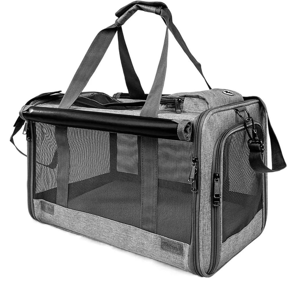 Oxford Cloth Cat Carrier Handbag Breathable Soft Sided Pet Carrying Bag Large Capacity Foldable Pet Carrier Reptiles Squirrels