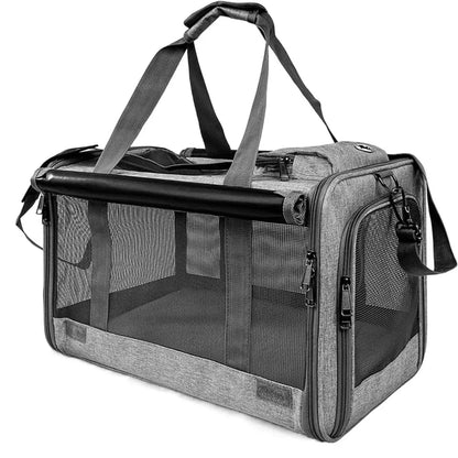 Oxford Cloth Cat Carrier Handbag Breathable Soft Sided Pet Carrying Bag Large Capacity Foldable Pet Carrier Reptiles Squirrels