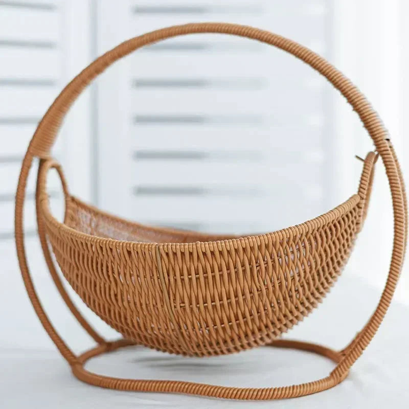Faux-Woven Cat Bed Nest Cat Basket Cats Swing Hammock Waterproof Indoor Pet House Semi-Enclosed Cave Bed Pet Accessories Toys