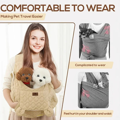 Double Shoulder Pet Carrier Bag Extra Large Capacity Chest Backpack Dog and Cat Outdoor Bag Waterproof and Portable Pet Bag