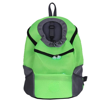 Adjustable Mesh Pet Carrier with Comfortable Shoulder Straps and Secure Zipper - Ideal for Small Dogs and Cats on Hiking Trips