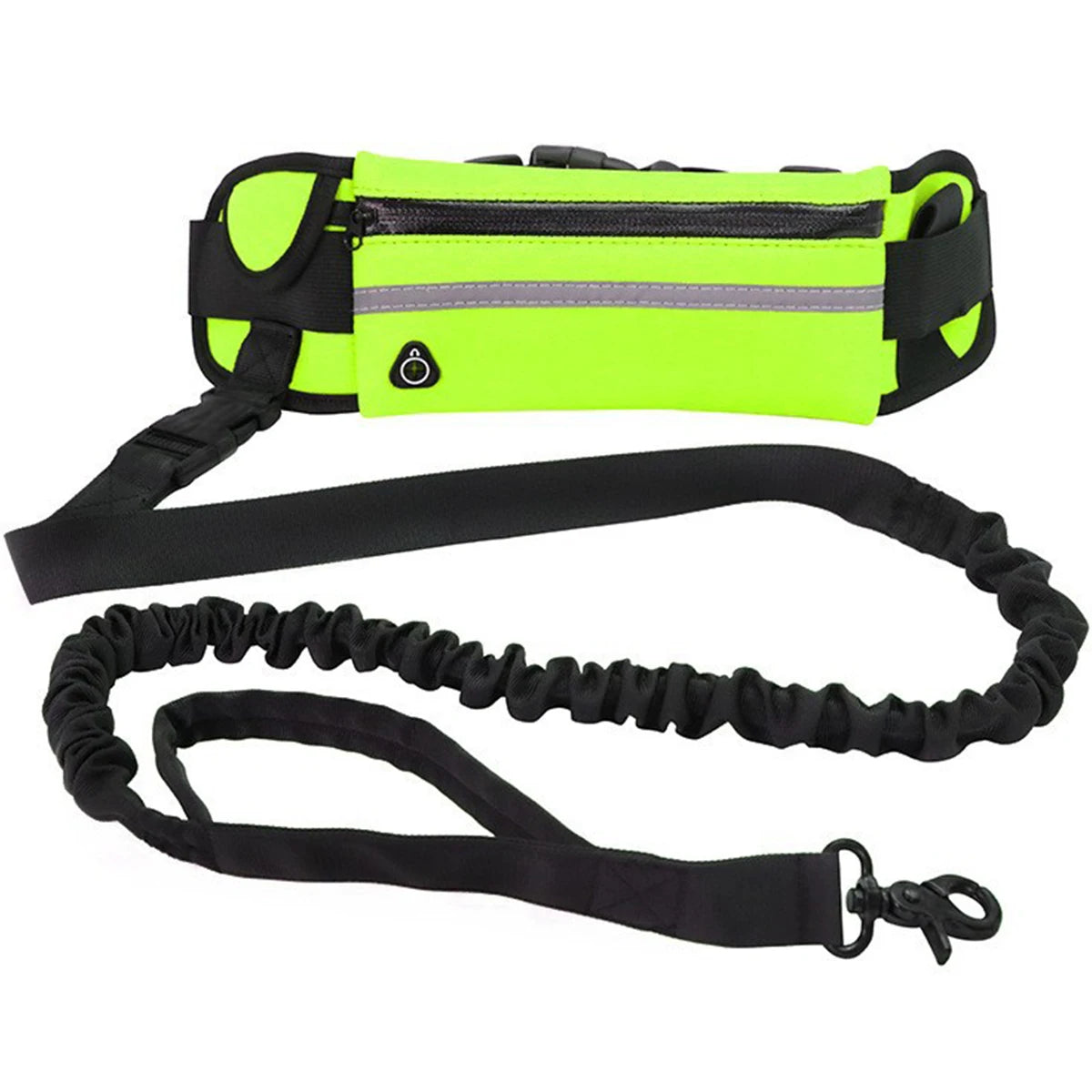 Hands Free Reflective Dog Leash with Waist Bag – Running & Walking Nylon Belt