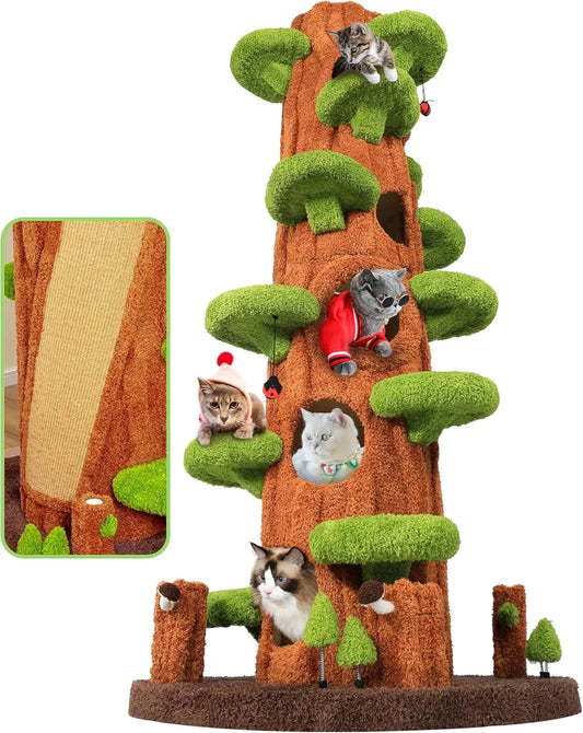 Oversized Cat Tree for Multiple Cats – 6 Condos & Heavy‑Duty Base