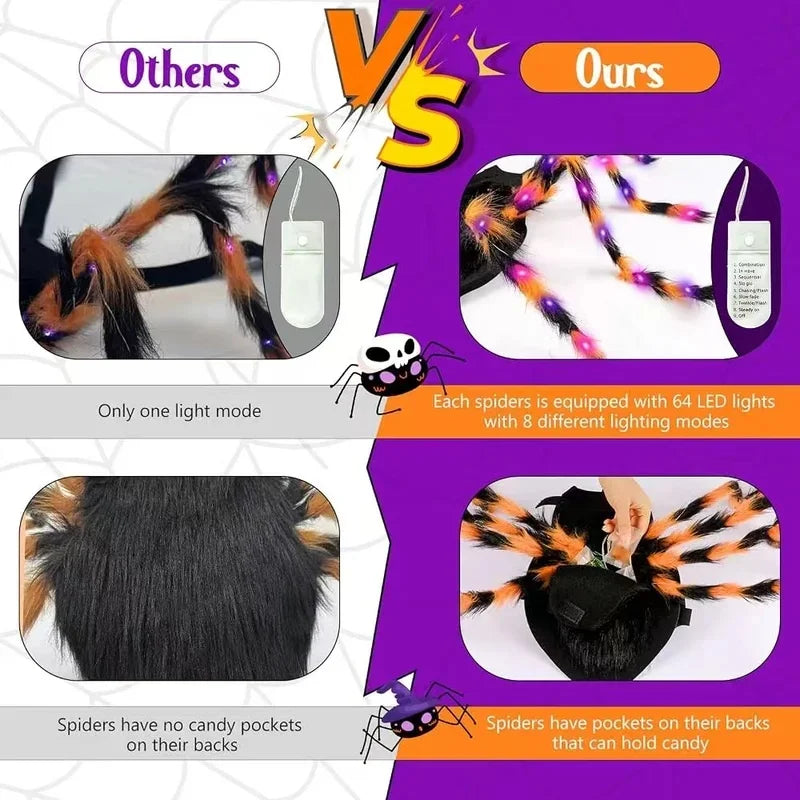 LED Light-Up Spider Dog Halloween Costume