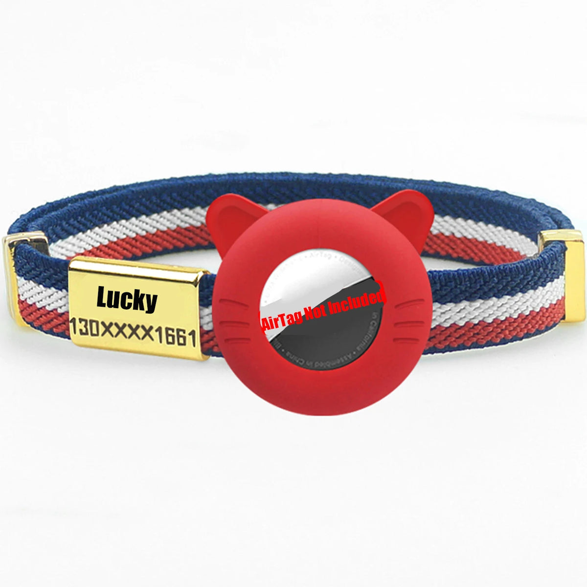 Breakaway AirTag Cat Collar with Custom Name Tag & Holder
