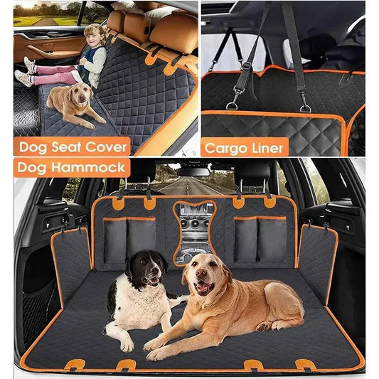 3-in-1 Dog Car Seat Cover & Cargo Liner – Waterproof Pet Hammock with Side Protection