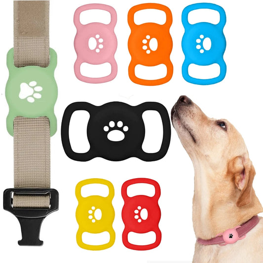 Airtag Dog Collar Holder, [1 Pack] Airtag Holder, Silicone Full Body Covered Protective Air Tag for Pet - Fits All Width