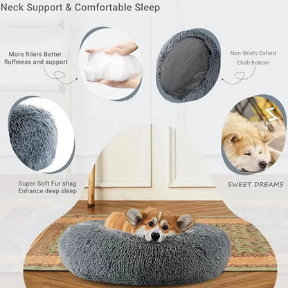 Soft Plush Pet Bed – Cozy Washable Bed for Dogs & Cats