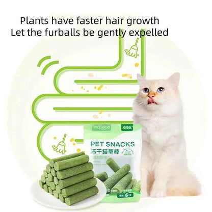 New 6/18Pcs Cat Grass Teething Sticks Chew Toy Gentle Healthy Hairball Removal Cat Grass Stick Pet Snacks Teeth Grinding Stick