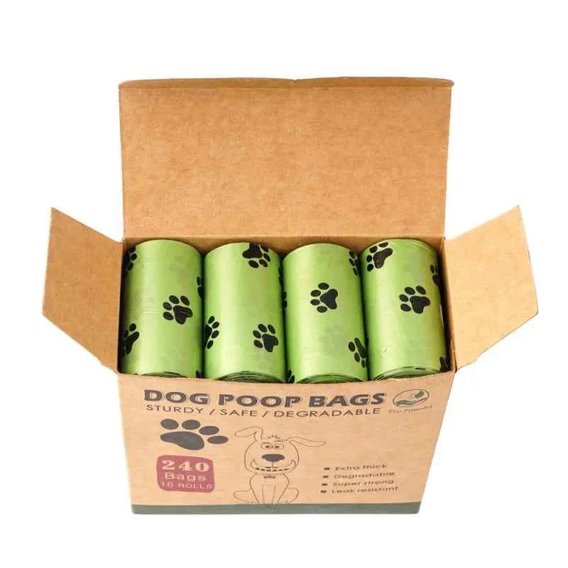 Leak‑Proof Dog Poop Bags – Thick Pet Waste Bags with Paw Print, 15 Bags per Roll