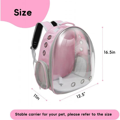 Portable Pink Pet Backpack Carrier for Cats - Comfortable and Breathable Travel Bag for Small Animals