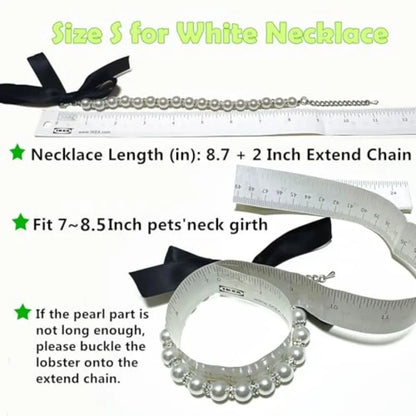 Diamond Pearl Dog Necklace – Bling Rhinestone Pet Jewelry Collar for Small Dogs & Cats