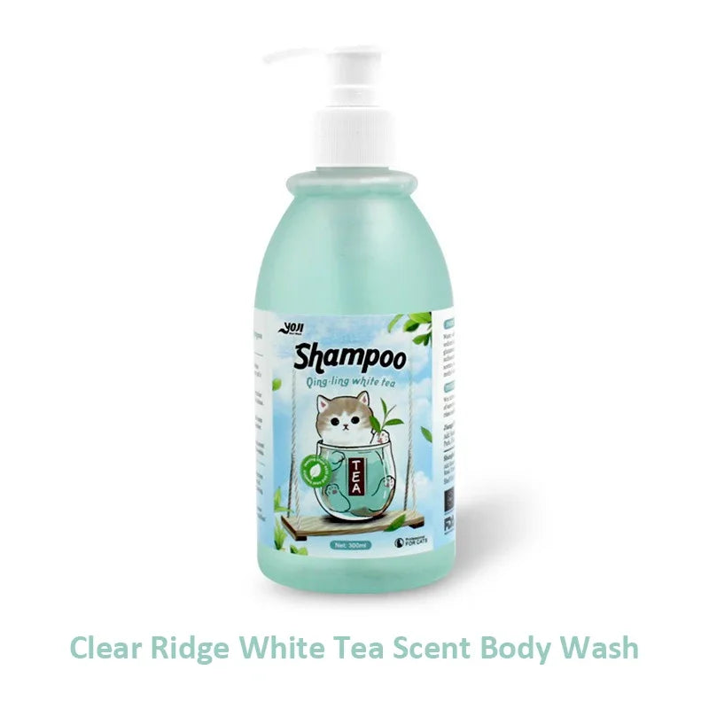 280ml Cat Shower Gel Tea Scent Shampoo Hair Care Bactericidal Mite Removal Anti Itching Deodorant Deep Cleaning Pet Products