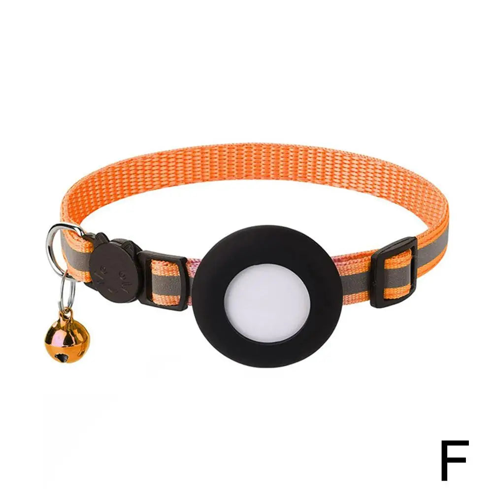 Anti-Lost Cat Collar For Airtag GPS Protective Case With Bell Reflective Cats Necklace Kitten Accesories Pet Products