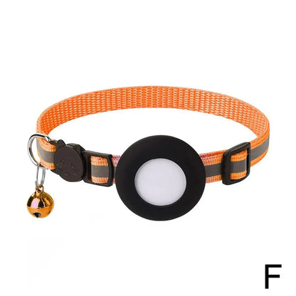 Anti-Lost Cat Collar For Airtag GPS Protective Case With Bell Reflective Cats Necklace Kitten Accesories Pet Products