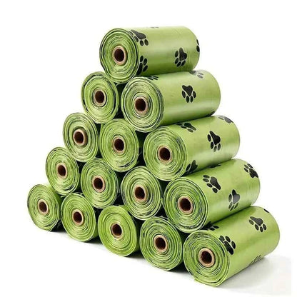 Leak‑Proof Dog Poop Bags – Thick Pet Waste Bags with Paw Print, 15 Bags per Roll