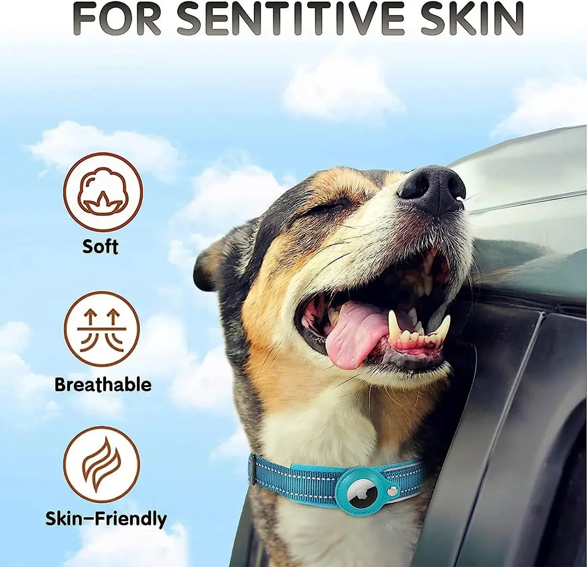 Apple AirTag Dog Collar – Reflective Waterproof Pet Tracker