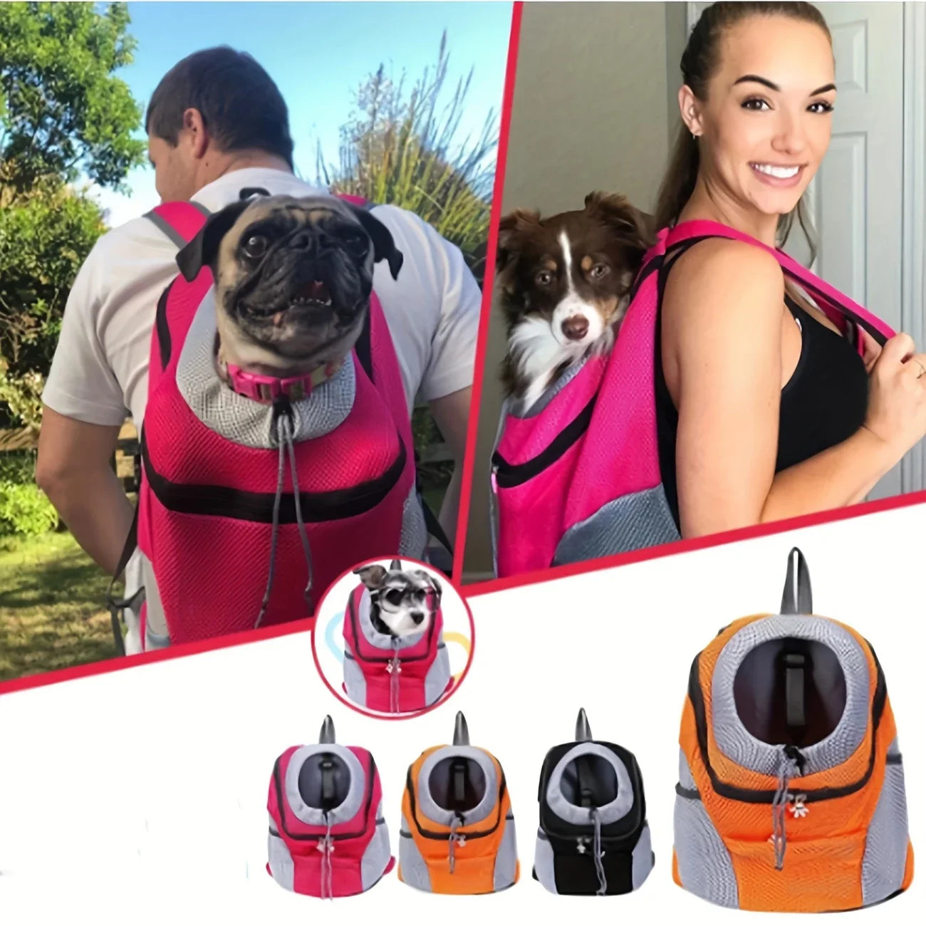 Adjustable Mesh Pet Carrier with Comfortable Shoulder Straps and Secure Zipper - Ideal for Small Dogs and Cats on Hiking Trips