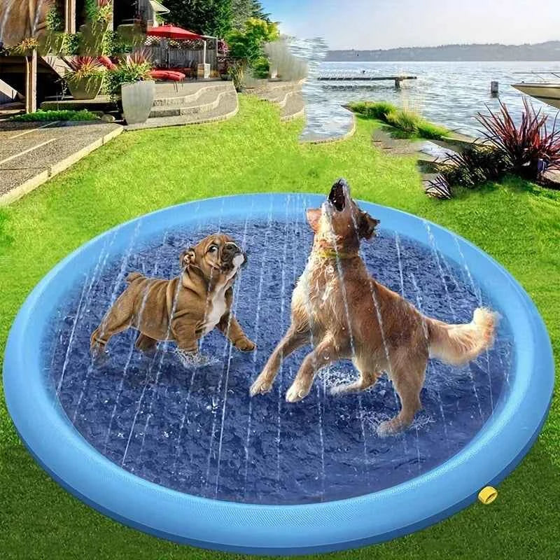 100/150/200cm Summer Pet Swimming Pool Inflatable Water Sprinkler Pad Play Cooling Mat Outdoor Interactive Fountain Toy for Dogs