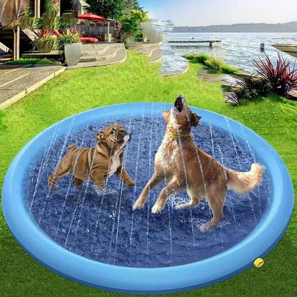 100/150/200cm Summer Pet Swimming Pool Inflatable Water Sprinkler Pad Play Cooling Mat Outdoor Interactive Fountain Toy for Dogs