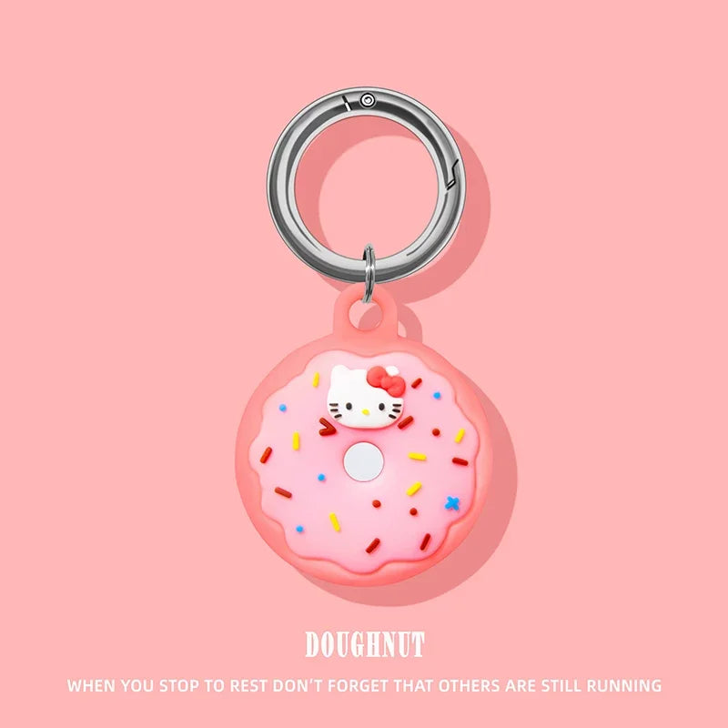 Cute Cartoon Silicone AirTag Case with Keychain – Protective Cover