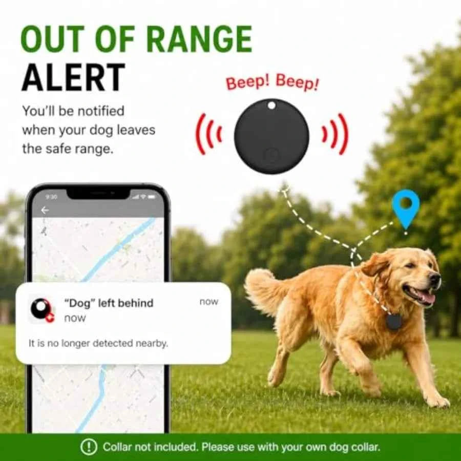 Pet Tracker, GPS Collar for Dogs Android Only Smart tag, Waterproof Compatible with Google Find Hub, No Monthly Fee, Advanced T