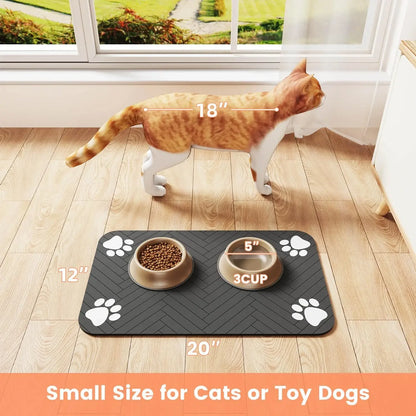 Absorbent Pet Feeding Mat – Waterproof Non‑Slip Placemat for Dog & Cat Bowls