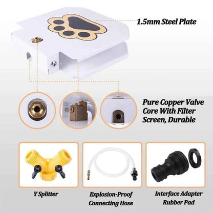Press-type Automatic Dog Water Fountain Outdoor Pet Water Dispenser for Courtyard with Hose Garden Step-on Activated Sprinkler