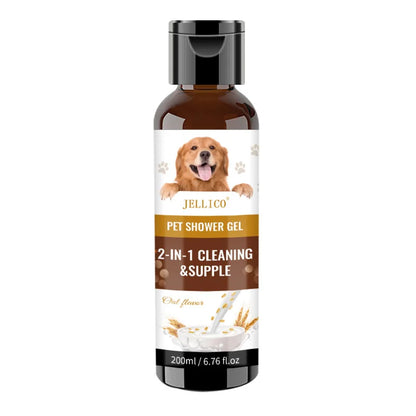 Pet Shower Gel 200ml Oatmeal Scent Cat Dog Bathing Deodorizing Shampoo Bath Soap Odor Release Fragrance Soften Coat Pet Products