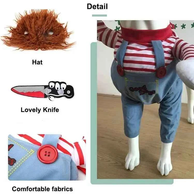 Funny Halloween Pet Costume for Small/Medium Dogs & Cats - Adjustable Puppy Cosplay for French Bulldogs, Chihuahuas & More